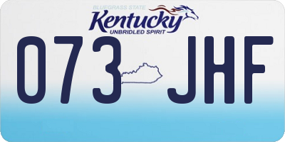 KY license plate 073JHF