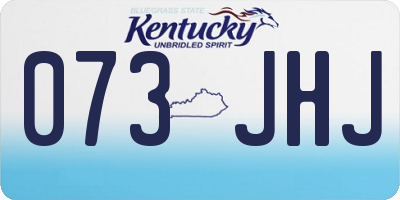KY license plate 073JHJ