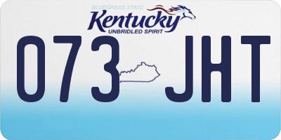 KY license plate 073JHT