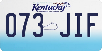 KY license plate 073JIF