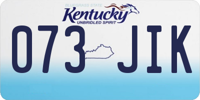 KY license plate 073JIK