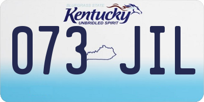 KY license plate 073JIL