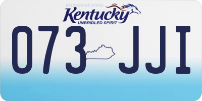 KY license plate 073JJI