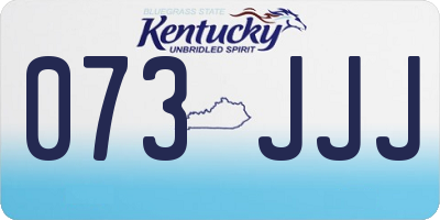 KY license plate 073JJJ