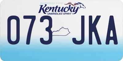 KY license plate 073JKA