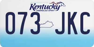 KY license plate 073JKC