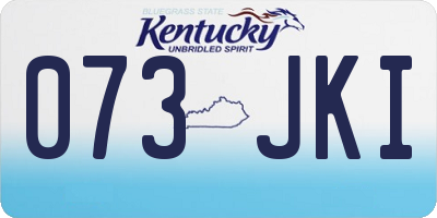 KY license plate 073JKI