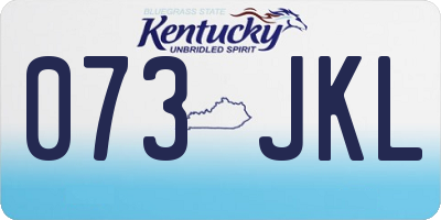 KY license plate 073JKL