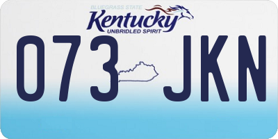 KY license plate 073JKN