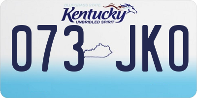 KY license plate 073JKO
