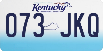 KY license plate 073JKQ