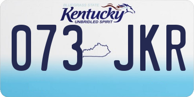 KY license plate 073JKR