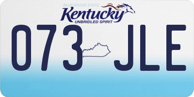 KY license plate 073JLE