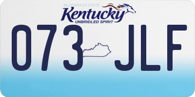 KY license plate 073JLF