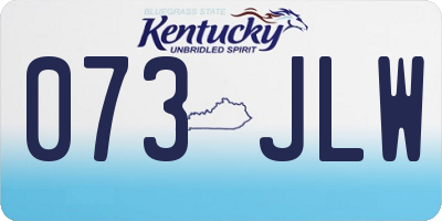 KY license plate 073JLW