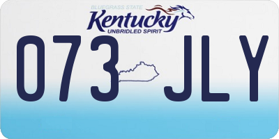 KY license plate 073JLY