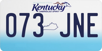 KY license plate 073JNE