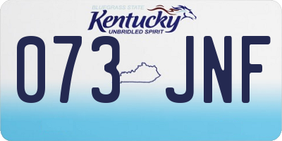KY license plate 073JNF