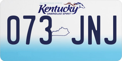KY license plate 073JNJ