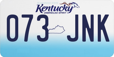 KY license plate 073JNK