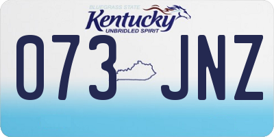 KY license plate 073JNZ