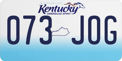 KY license plate 073JOG