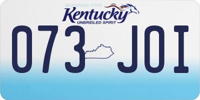KY license plate 073JOI