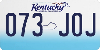 KY license plate 073JOJ