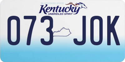 KY license plate 073JOK