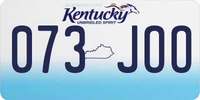 KY license plate 073JOO