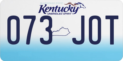 KY license plate 073JOT