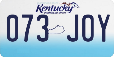 KY license plate 073JOY
