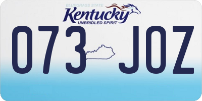 KY license plate 073JOZ