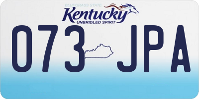 KY license plate 073JPA