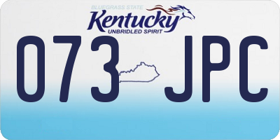 KY license plate 073JPC