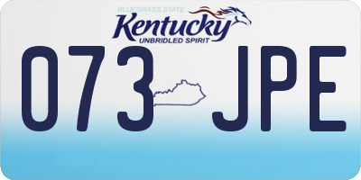 KY license plate 073JPE