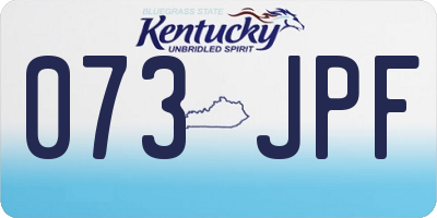 KY license plate 073JPF