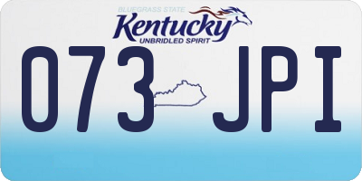 KY license plate 073JPI