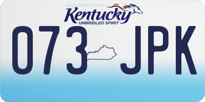 KY license plate 073JPK