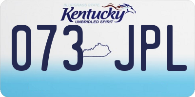 KY license plate 073JPL