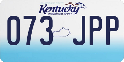 KY license plate 073JPP