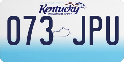 KY license plate 073JPU