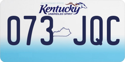 KY license plate 073JQC
