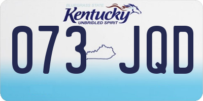 KY license plate 073JQD