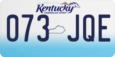 KY license plate 073JQE