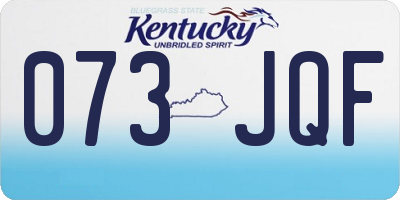 KY license plate 073JQF