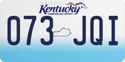 KY license plate 073JQI