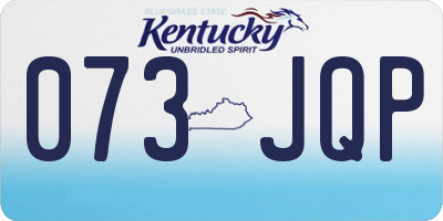 KY license plate 073JQP