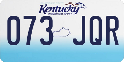 KY license plate 073JQR