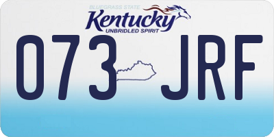 KY license plate 073JRF